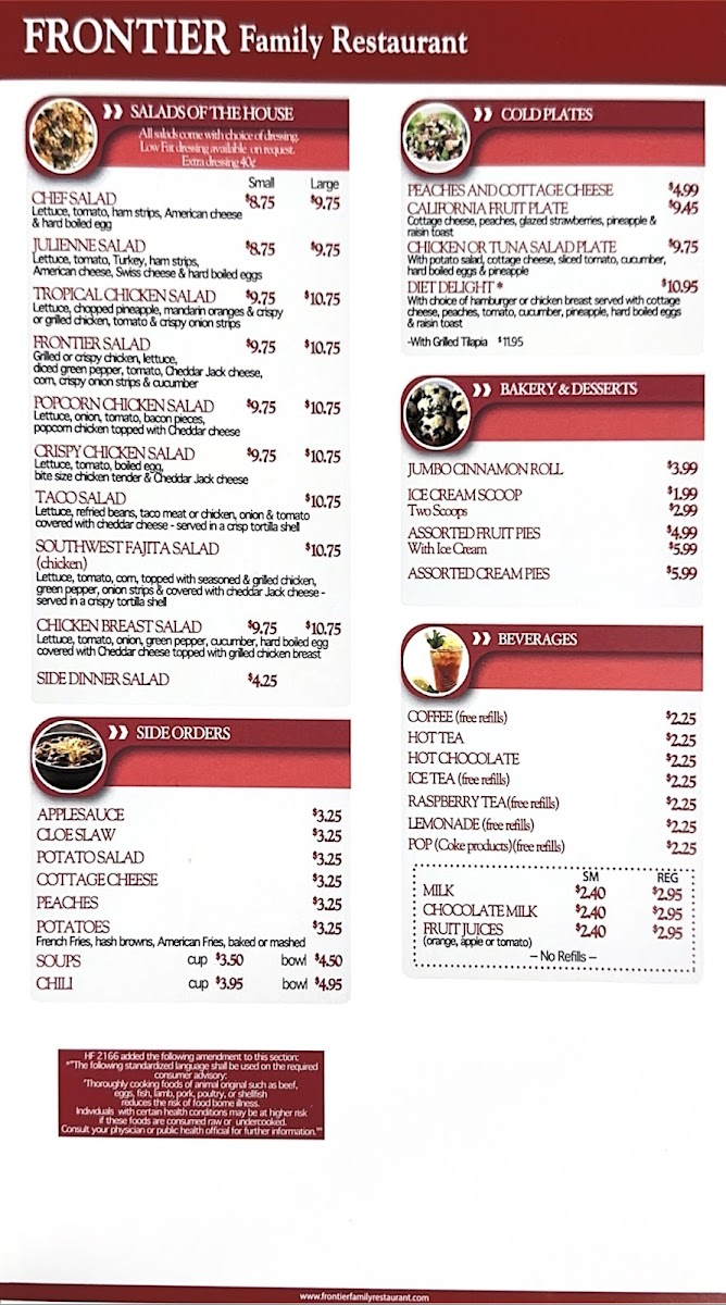 Frontier Family Restaurant Menu - Image 3