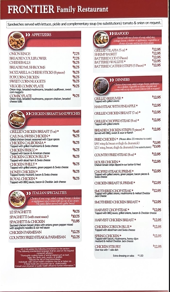 Frontier Family Restaurant Menu - Image 4