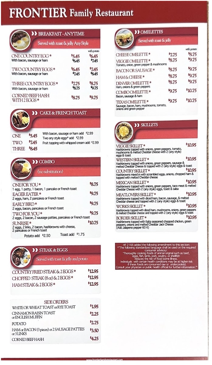 Frontier Family Restaurant Menu - Image 5