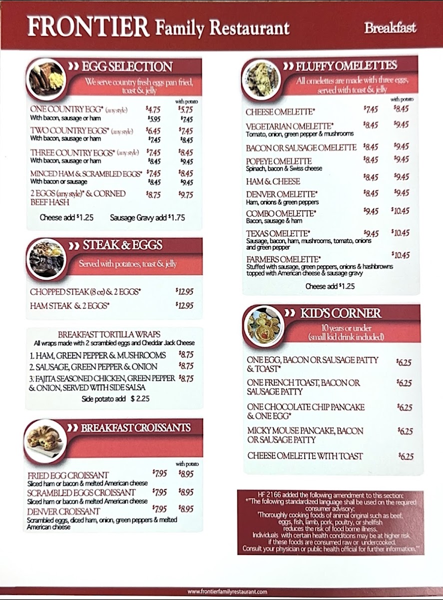 Frontier Family Restaurant Menu - Image 6